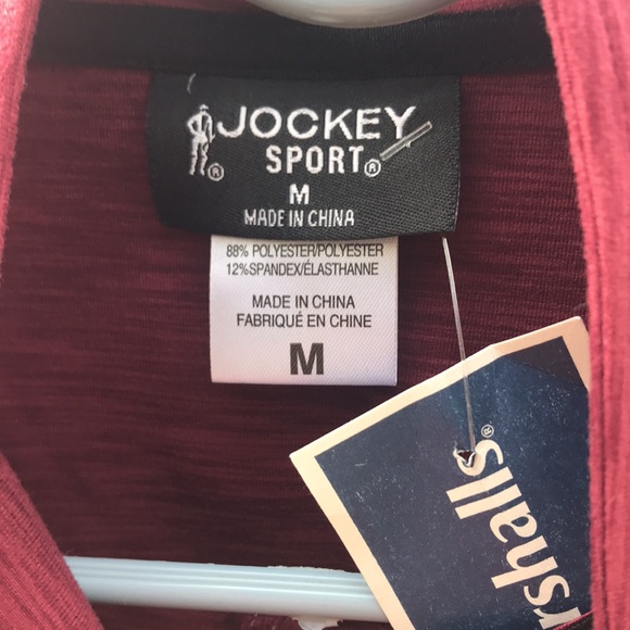 Jockey Sports Long Sleeve Brushed Back Tech Jersey, Zinfandel, Size Medium - Picture 12 of 14